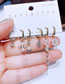 Fashion Gold Bronze Zirconium Set Pearl Geometric Earrings Set