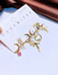 Fashion Gold Brass And Zirconium Heart Angel Earrings Set