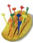 Fashion Animal 20pcs In Plastic Colorful Fruit Fork Box