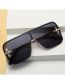 Fashion Gradient Yellow One Piece Square Large Frame Cutout Flower Sunglasses