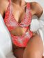 Fashion Red Polyester Snake Print Cutout V-neck One Piece Swimsuit