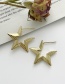Fashion Gold Titanium Steel Pentagram Stud Earrings