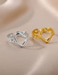 Fashion Platinum 2 Solid Copper Openwork Heart Geometric Open Ring