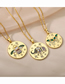 Fashion Butterfly Bronze Zirconium Butterfly Circle Necklace