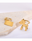 Fashion Gold Color Pure Copper Trojan Dollar Asymmetric Earrings