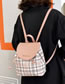 Fashion Pink Pu Plaid Large-capacity Drawstring Backpack