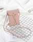 Fashion Pink Pu Litchi Pattern Flap Messenger Bag