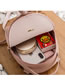 Fashion Pink Pu Letter Logo Large Capacity Backpack