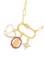 Fashion Gold Bronze Zircon Drop Glaze Eye Serpent Heart Pendant Necklace