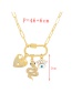 Fashion Gold Bronze Zircon Drop Glaze Eye Serpent Heart Pendant Necklace