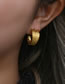 Fashion Gold Stainless Steel Gold Plated Irregular C-shaped Earrings