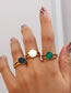 Fashion Green Stainless Steel Open Chain Shell Round Ring