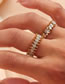 Fashion Round Diamond Geometric Zircon Ring - White Titanium Steel Set With Zirconium Geometric Ring