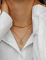 Fashion J Titanium Steel Pearl Letter Snake Bone Chain Double Layer Necklace