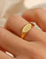 Fashion Gold Titanium Number Ring