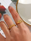 Fashion Gold Stainless Steel Gold Plated Zirconium Frosted Octagon Ring