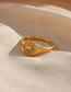 Fashion Gold Stainless Steel Gold Plated Zirconium Frosted Octagon Ring
