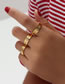 Fashion Gold Stainless Steel Gold Plated Zirconium Octagon Ring
