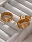 Fashion Gold Stainless Steel Gold Plated Zirconium Octagon Ring