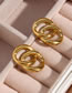 Fashion Gold Stainless Steel Gold Plated Buckle Stud Earrings