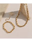 Fashion Cuboid Bamboo Chain Necklace 40cm Stainless Steel Gold Plated Cuboid Bamboo Link Necklace