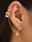 Fashion Gold Geometric Diamond Butterfly Square Ear Cuff