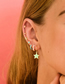 Fashion Green Pure Copper Epoxy Moon Stud Earrings
