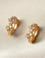 Fashion Silver Brass Diamond Round Earrings