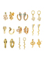 Fashion 15# Brass Inset Zirconium Snake Earrings