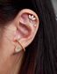 Fashion Silver Copper Diamond Geometric E-shaped Stud Earrings