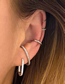 Fashion Gold Copper Diamond Geometric E-shaped Stud Earrings