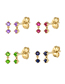 Fashion Purple Metal Zirconium Geometric Stud Earrings