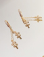 Fashion Gold (stars And Moon) Brass Diamond Star And Moon Tassel Earrings
