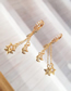 Fashion Silver (stars And Moon) Brass Diamond Star And Moon Tassel Earrings
