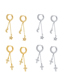 Fashion Silver (cross) Brass Diamond Cross Drop Earrings