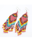 Fashion Red Alloy Color Rice Bead Tassel Earrings