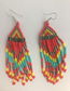 Fashion Pink Alloy Color Rice Bead Tassel Earrings