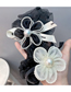 Fashion Beige Flower Pearl Overlock Floral Mesh Pleated Hair Tie