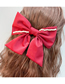 Fashion Wine Red Bow Satin Pearl Bow Hair Clip