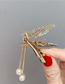 Fashion Colored Diamond Butterfly Geometric Diamond Pearl Fringe Butterfly Hair Clip
