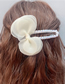 Fashion Apricot Bow Mesh Bow Pearl Hair Clip