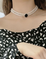 Fashion White Geometric Pearl Beaded Diamond Necklace