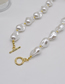 Fashion White Shaped Pearl Beaded Ot Buckle Necklace