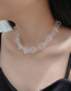 Fashion White Clear Crystal Beaded Flower Necklace