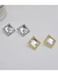 Fashion Silver Alloy Geometric Square Crystal Stud Earrings