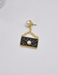 Fashion Gold Alloy Pearl Handbag Brooch