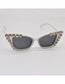 Fashion Black Resin Diamond Frame Sunglasses
