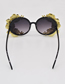 Fashion Gold Metal Floral Round Frame Sunglasses