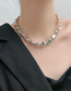 Fashion Silver Geometric Shaped Beaded Necklace