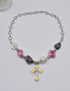 Fashion Color Shaped Pearl Cross Necklace
